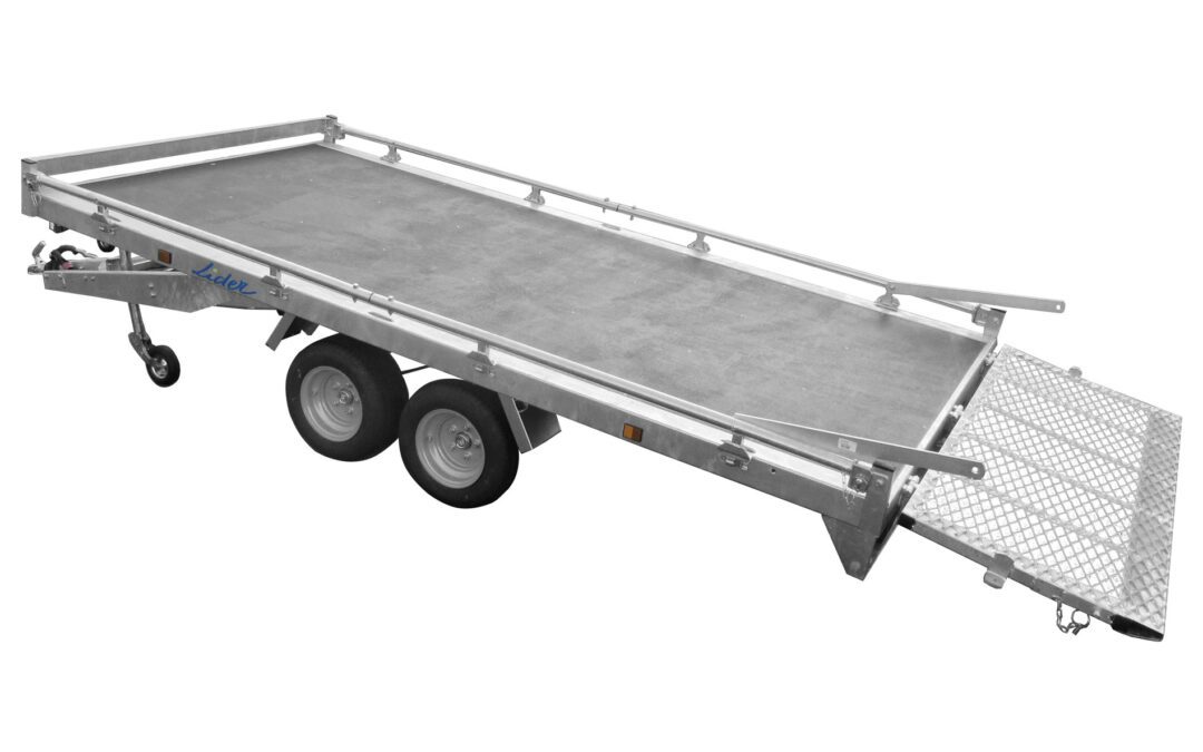 Remorque plateau avec treuil manuel