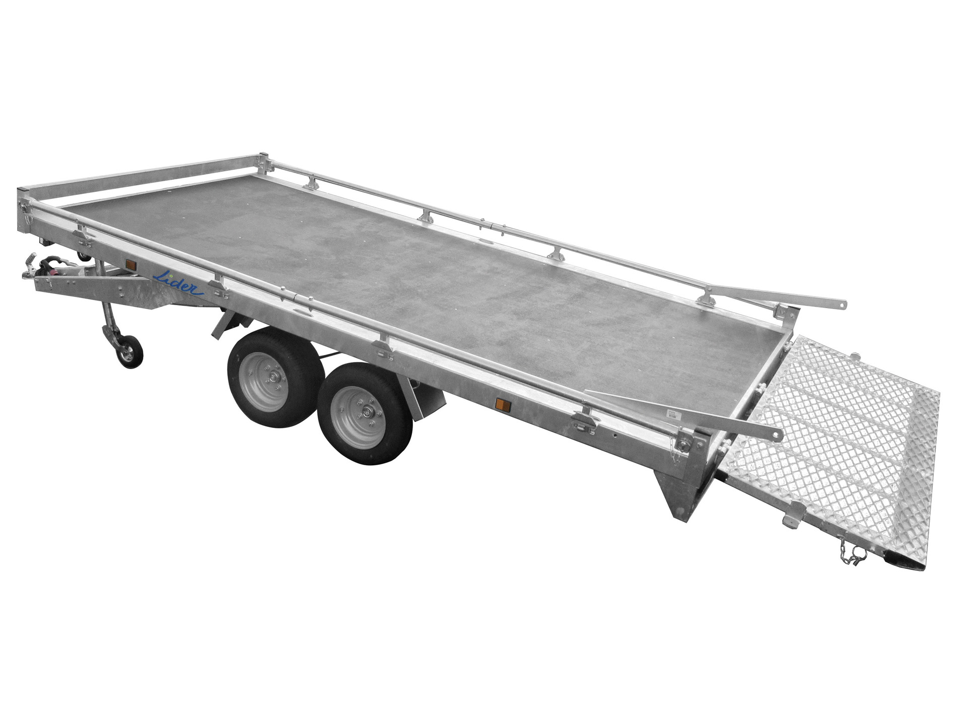 Remorque plateau avec treuil manuel